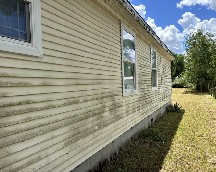 Siding before house soft washing