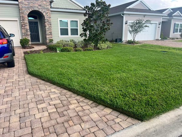 Completed lawn care job in St. Johns County